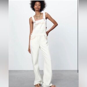 NWT Zara white overalls